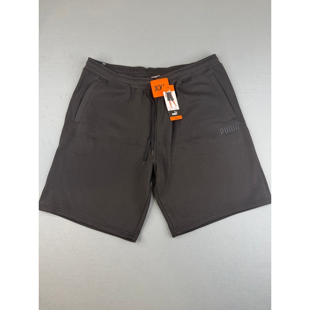 Puma Shorts Mens XXL Black Fleece Sweat Shorts Embossed Athletic Gym Casual NWT